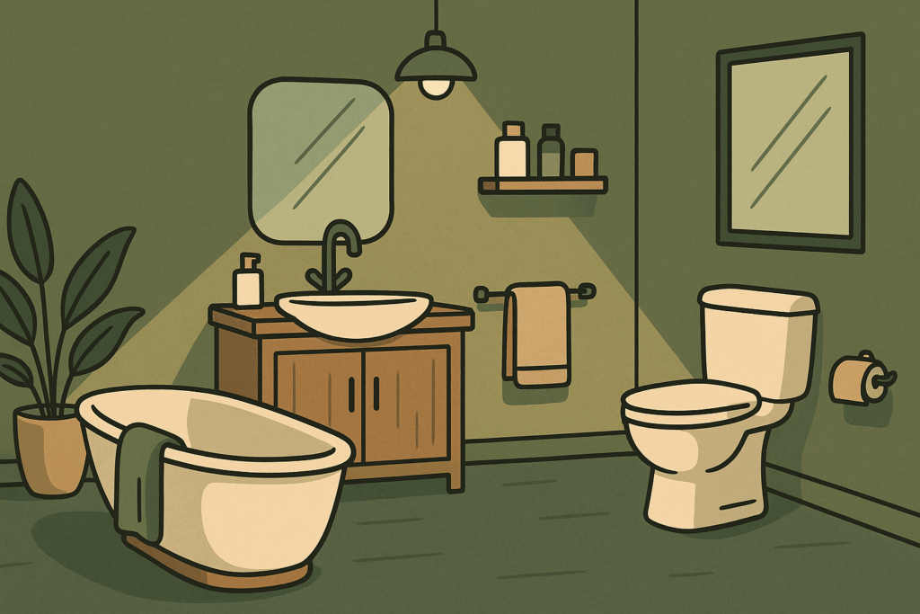 badkamer zonder tegels