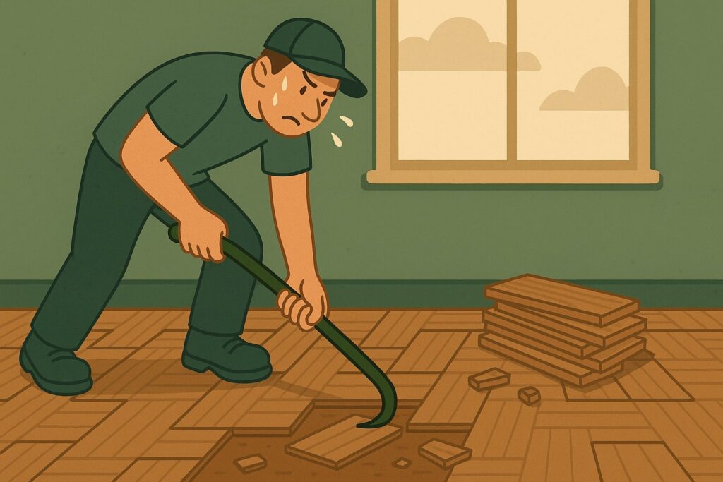 parketvloer verwijderen, parketvloer