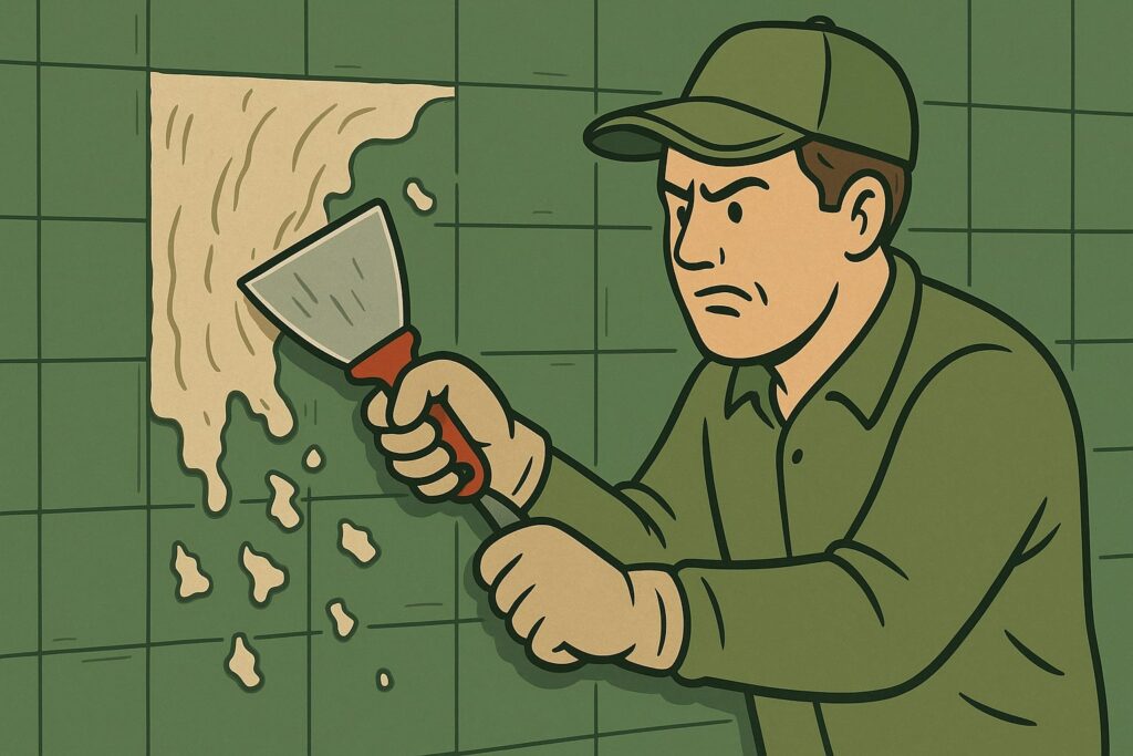 tegellijm verwijderen, tegellijm