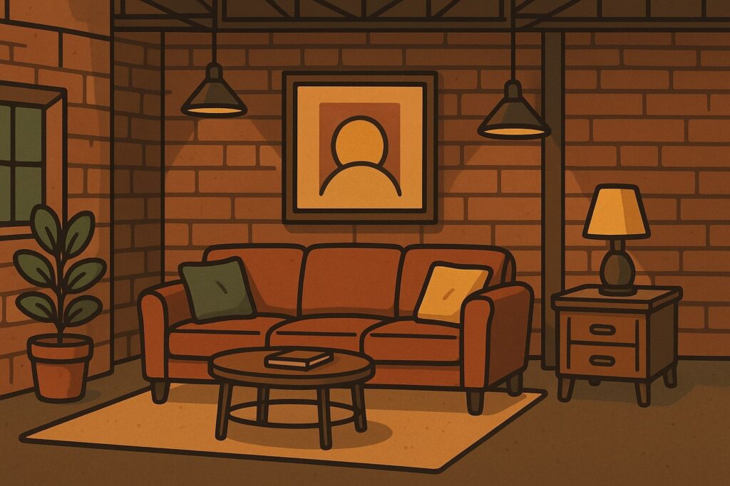 woonkamer industrieel warm