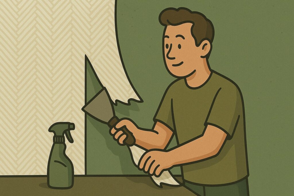 glasvezelbehang verwijderen, glasvezelbehang