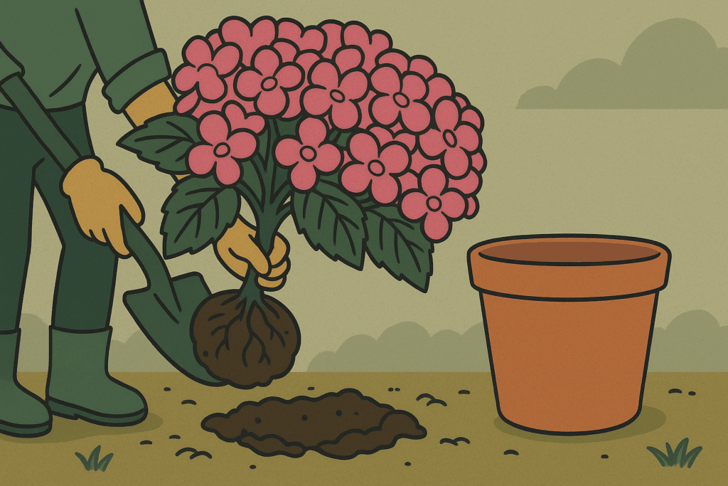 hortensia verplaatsen, hortensia