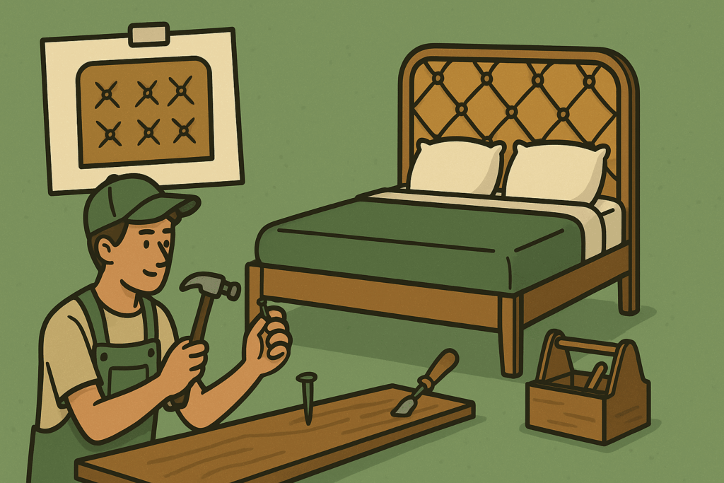 hoofdbord bed maken, hoofdbord