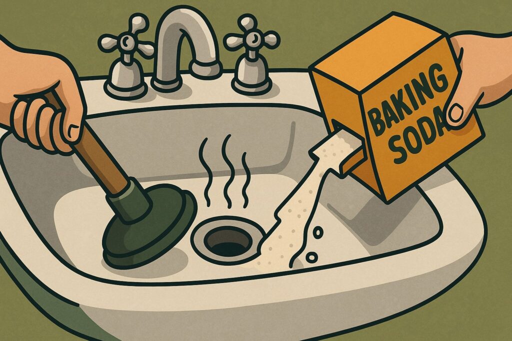 ontstoppen met baking soda